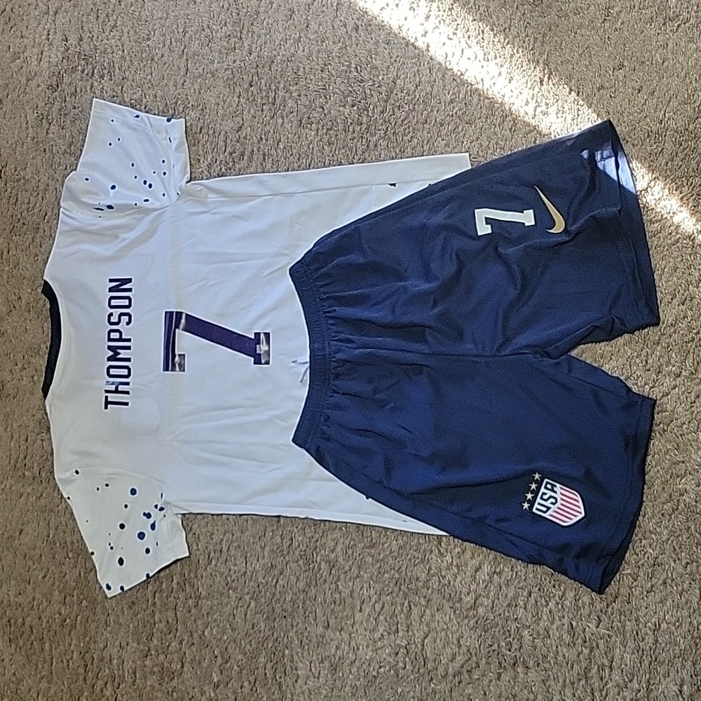 ALYSSA THOMPSON #7 USWNT NIKE FIFA WORLD CUP JERSEY & SHORTS KIT NWT YOUTH XL